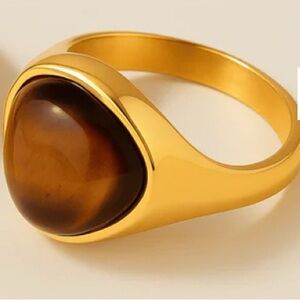 Alaula Gemstone Bold Ring Size 6 - Tiger Eye